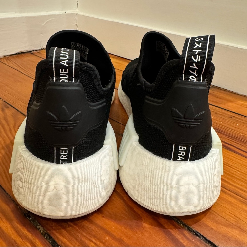 Adidas NMD R 1 Woman’s Black and White Running Sneakers. Size 8.5 - Picture 7 of 9